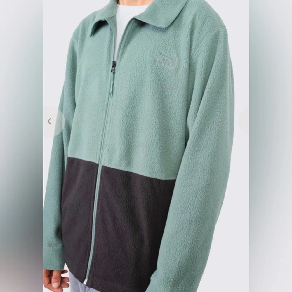 The North Face Two Tone Green Black Fleece Jacket Men’s XL